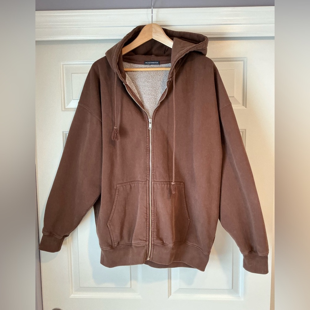 Brandy Melville Oversized Women’s Christy Brown Hoodie Jacket OS